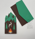 Carte montagne avec sac de couchage