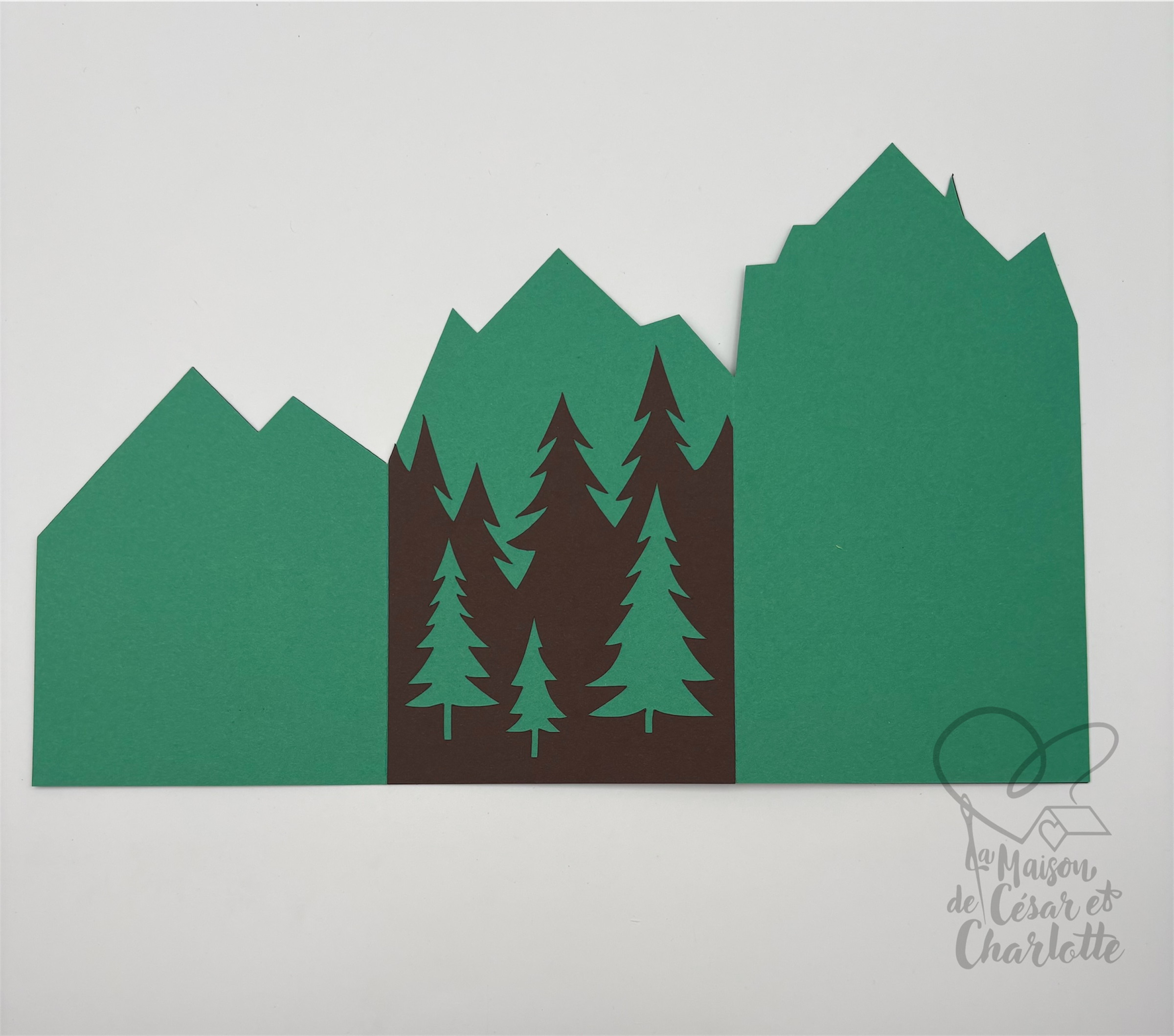 Carte montagne avec sac de couchage