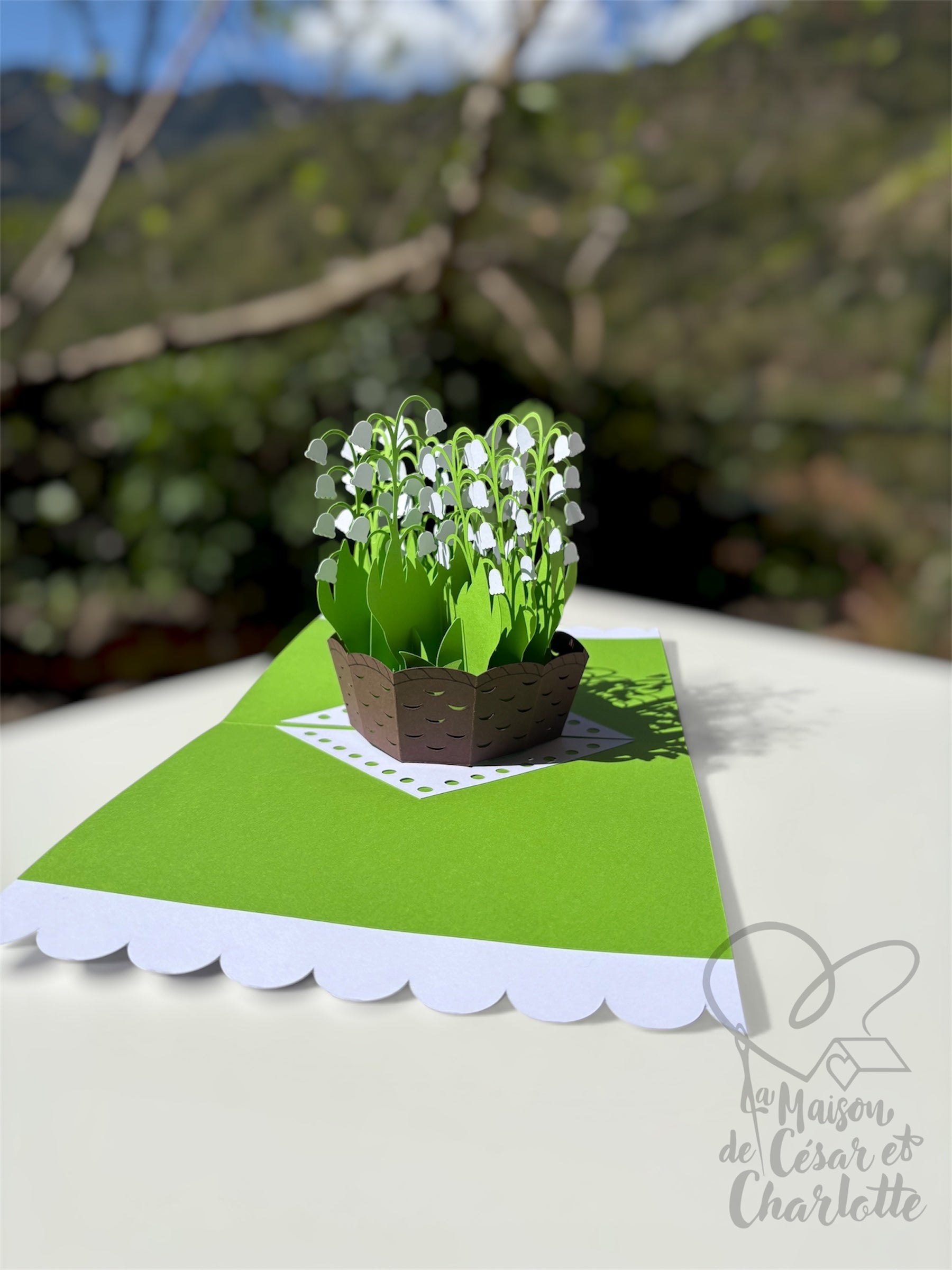 Carte Pop-Up "Brin de Bonheur" – Muguet Parfumé