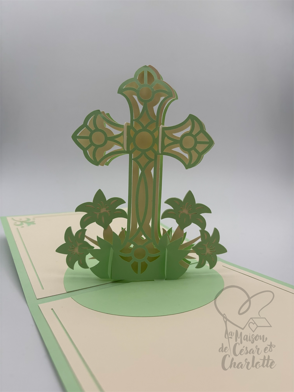 Carte pop-up «Croix et Lys»
