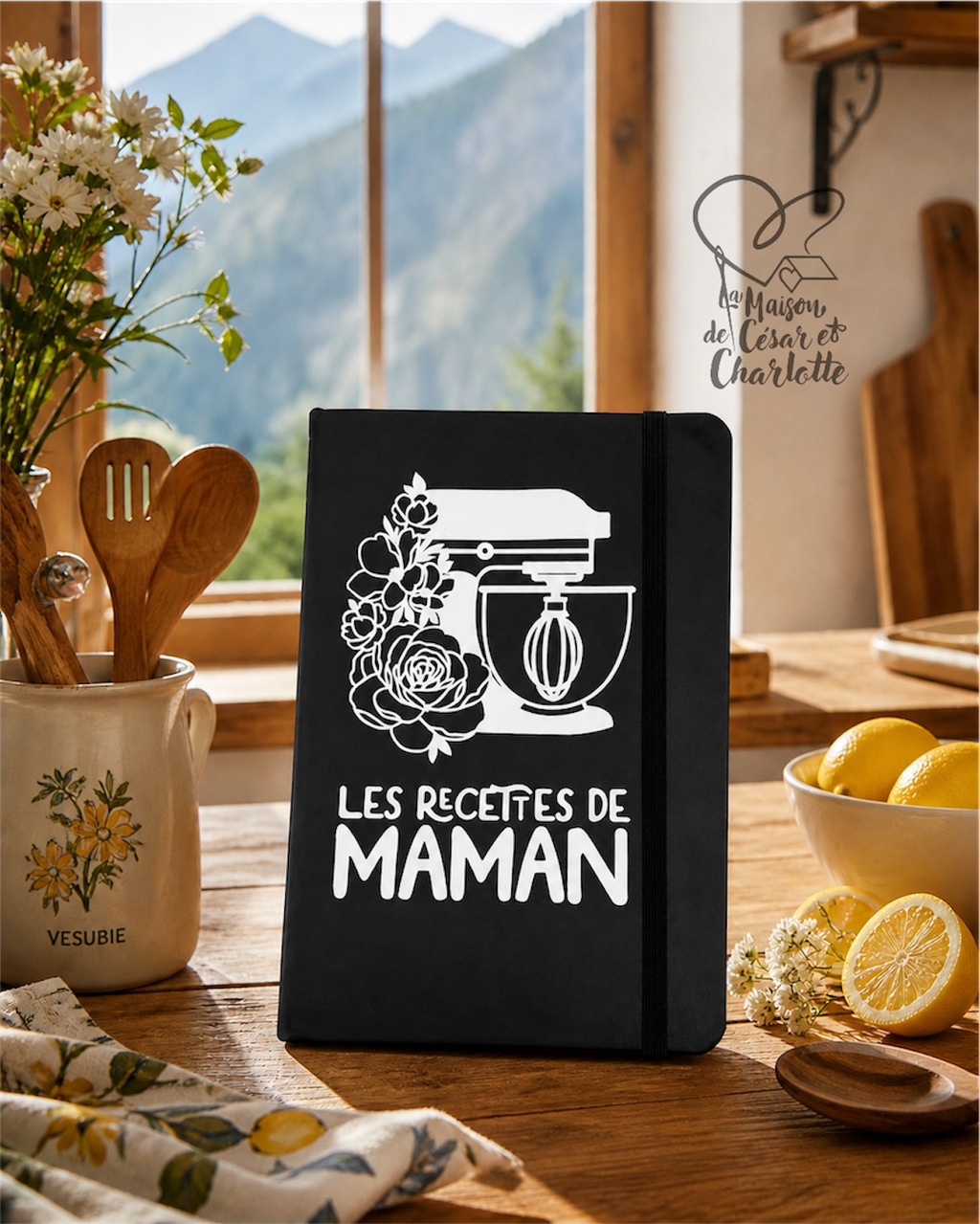 Carnet de Recettes Maman  personnalisé - Cahier de recettes personnalisé Maman - fête des Mères