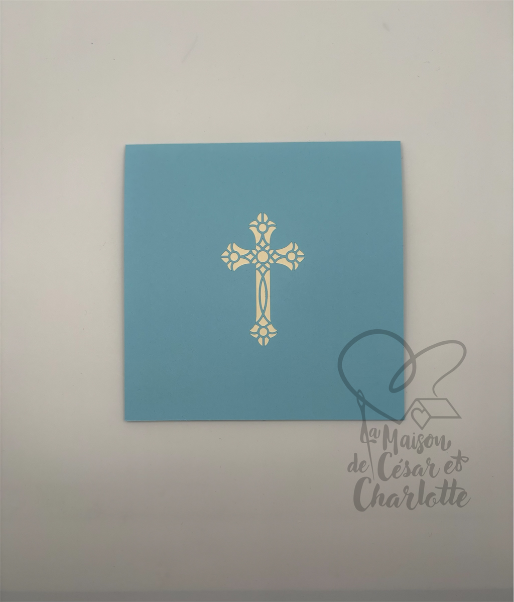 Carte pop-up «Croix et Lys»