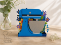 carte pop - up robot pâtissier fleurie - cadeau fête des méres artisanal